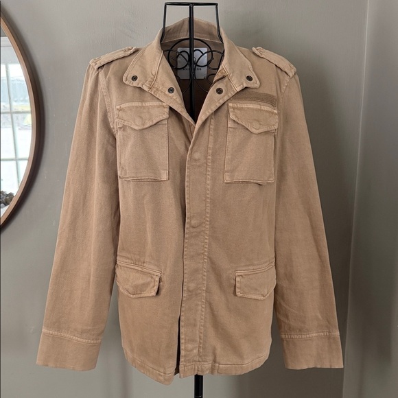 Anine Bing Army Jacket Sand Military Utility Jacket Cotton Twill Neutral Size S
